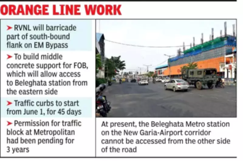 RVNL gets nod for foot overbridge at Beleghata metro station on Orange Line