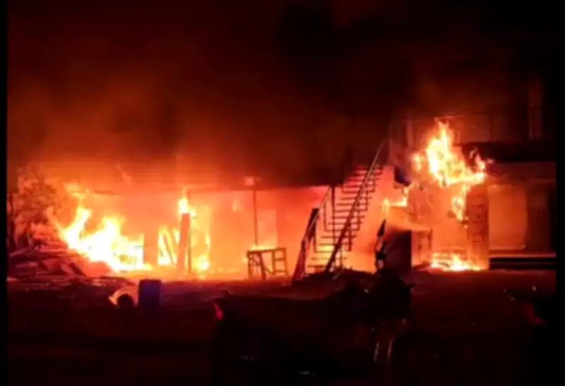 Six Shops Gutted in Fire at Tembhurni Village in Solapur District