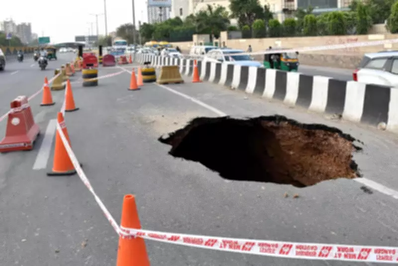 Sohna Highway cave-in for sixth time since 2023; NHAI yet to start sewer rehab