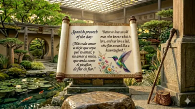 Spanish Proverb: Better to Love an Old Man Who Knows Love Than a Lad Who Flits Like a Hummingbird