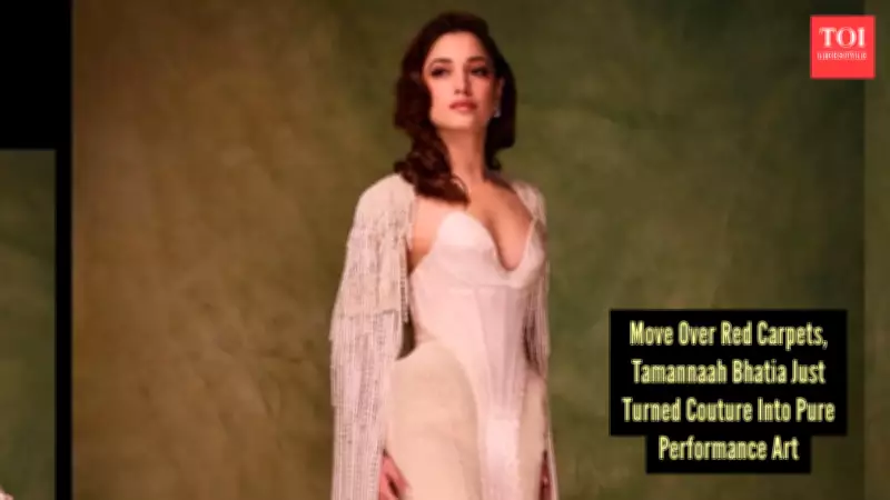 Tamannaah Bhatia Stuns in Rahul Mishra Pearl Cape Dress as Swan Queen