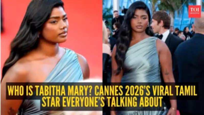 Tamil Model Tabitha Mary Stuns in Metallic Gown at Cannes 2026 Red Carpet