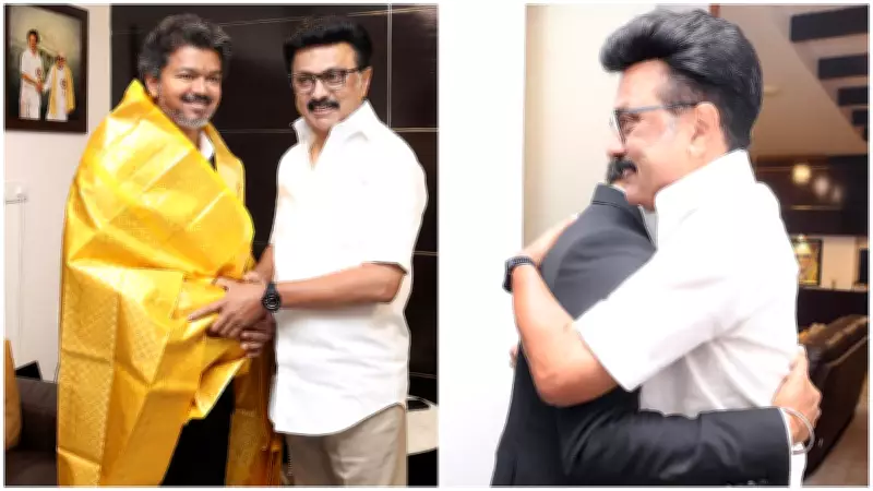 Tamil Nadu CM Vijay Meets Stalin in Courtesy Call, Exchanges Shawls