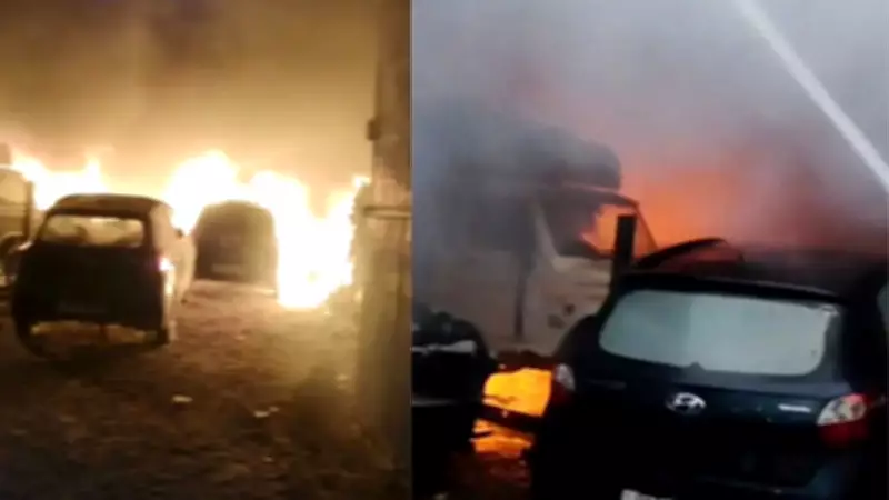 Three Cars Gutted in Ghaziabad Workshop Fire, No Injuries Reported