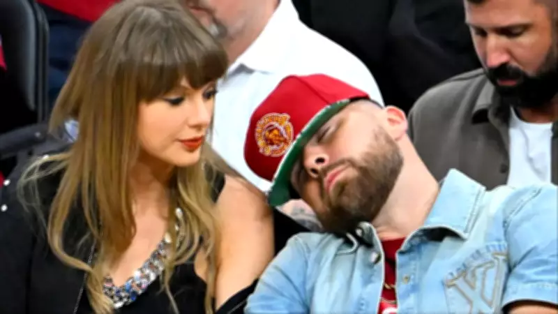 Travis Kelce Trolled for Beer Chugging at NBA Game, Fans Call It a Red Flag for Taylor Swift