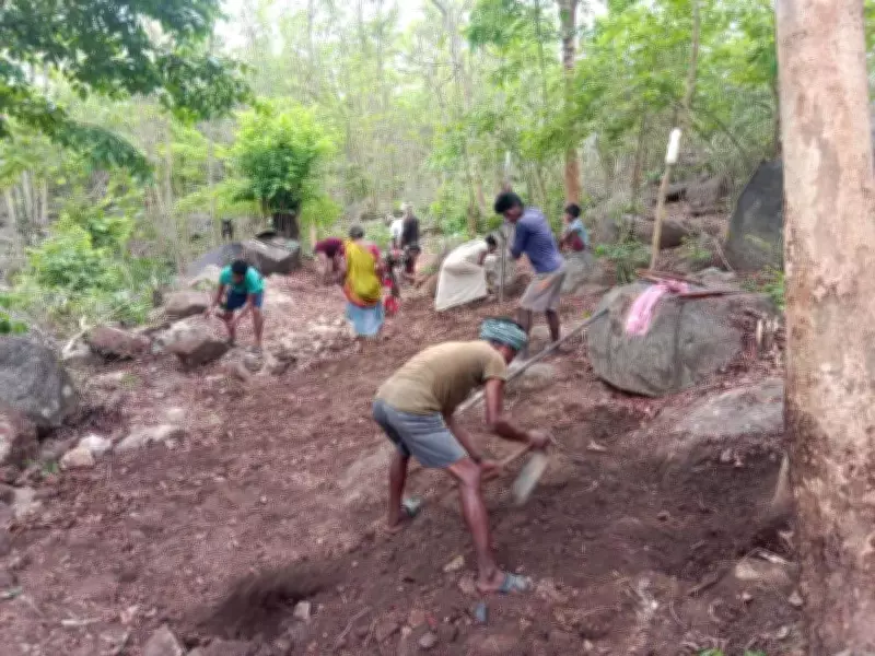 Tribal families build road voluntarily in remote Andhra hamlet to get drinking water