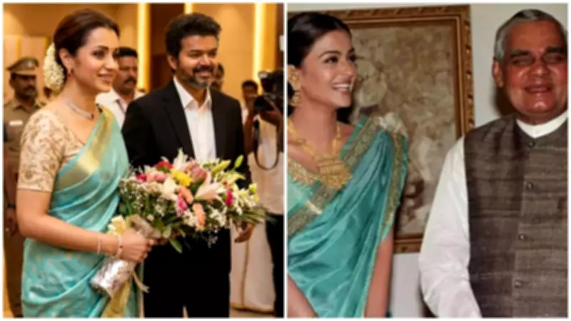 Trisha Krishnan’s Saree Look at Vijay’s Oath Ceremony Goes Viral, Compared to Aishwarya Rai