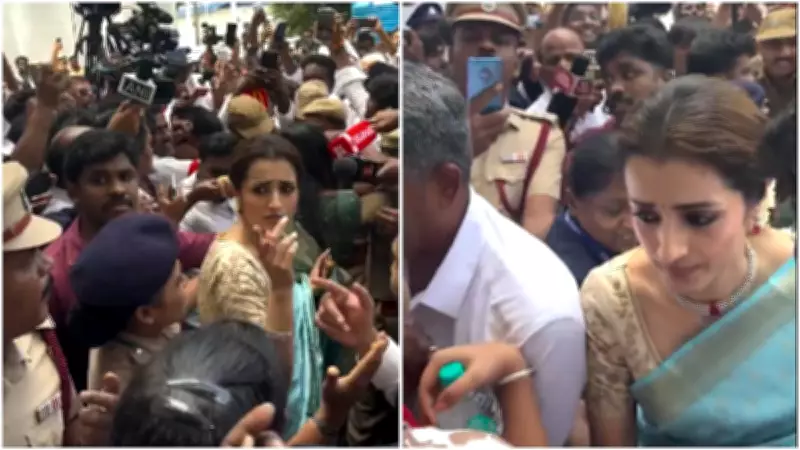 Trisha Mobbed After Vijay's Swearing-In Ceremony, Struggles to Exit