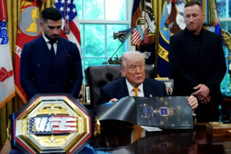 Trump unveils custom belt for UFC White House event on June 14