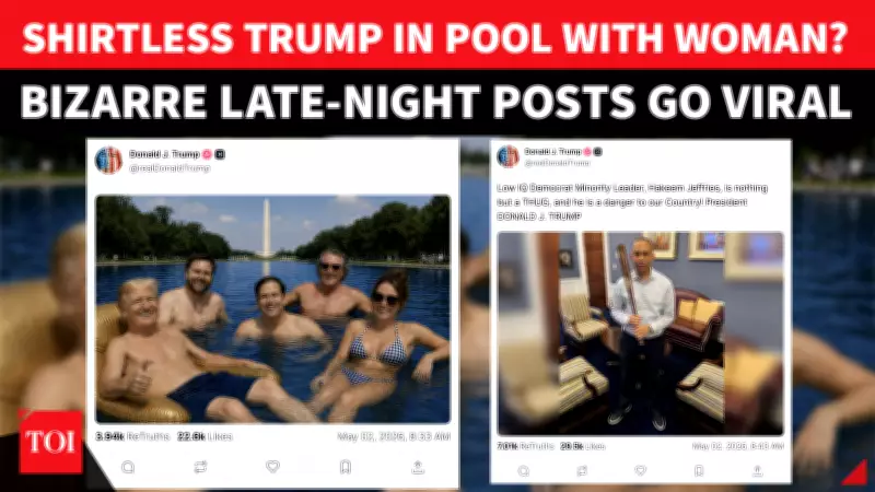 Trump's Shirtless Pool Pic With Woman Sparks Midnight Posting Frenzy Online