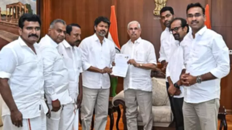TVK Chief Vijay Meets Tamil Nadu Governor, Stakes Claim to Form Government
