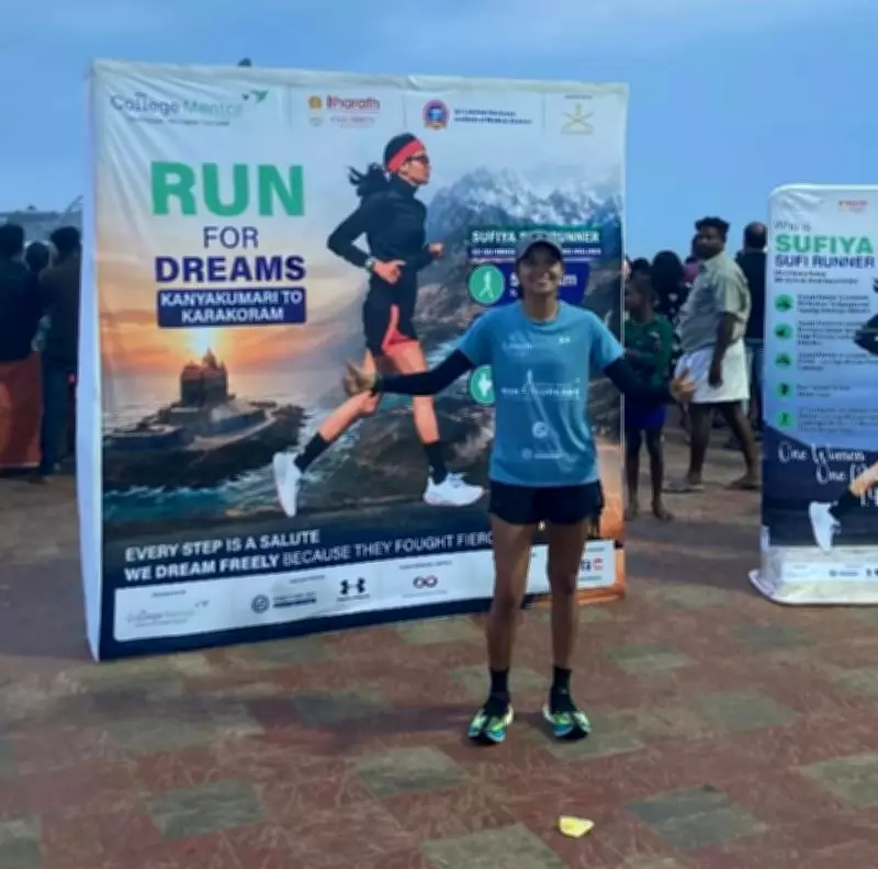 Ultra Runner Sufiya Begins 5000 km Run from Kanyakumari to Karakoram for Armed Forces