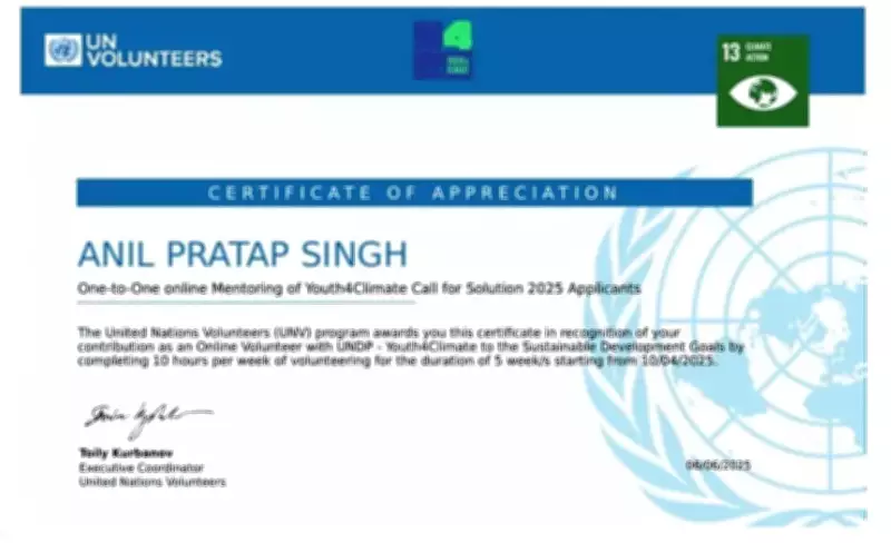 UNDP Recognises Basti's Anil Pratap Singh as Global Mentor for Youth4Climate Initiative