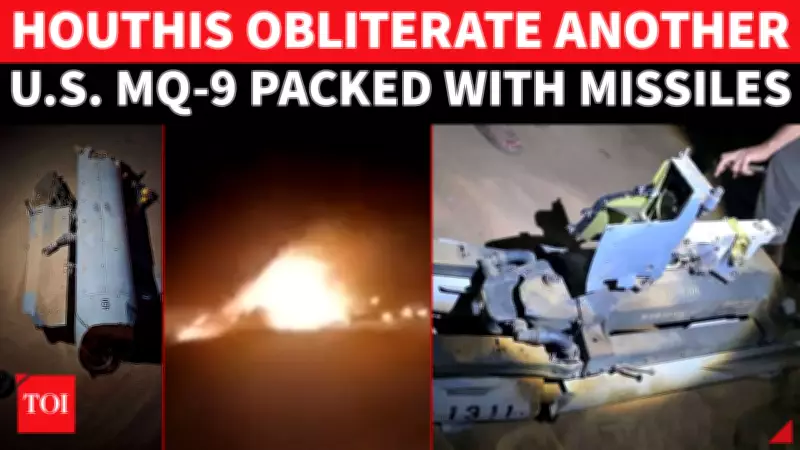 US Drone Reportedly Shot Down by Houthis in Yemen, Videos Show Wreckage