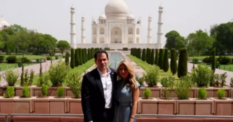US Secretary of State Marco Rubio Visits Taj Mahal with Wife Jeanette