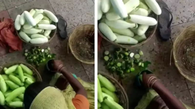 Viral Video Shows Woman Painting Cucumbers Green at Bihar Railway Station