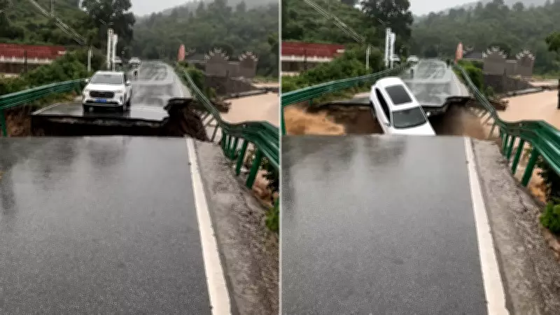 White SUV Swept into River After Bridge Collapses in China, Video Goes Viral