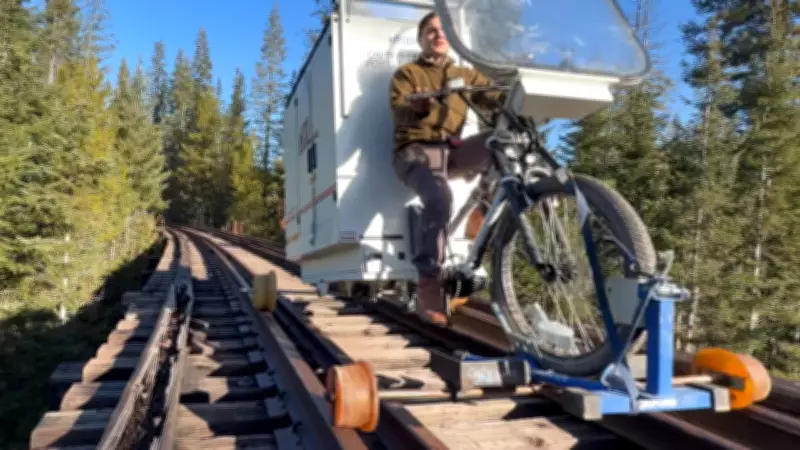 YouTuber Travels 100 Miles on Abandoned Railways in DIY E-Bike Camper