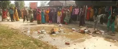 58 booked for attacking police during protest against liquor shops in UP village