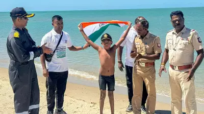 7-Year-Old Boy Breaks Record with 29 km Palk Strait Swim in 9 Hours
