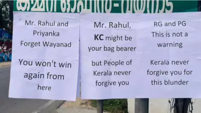 Anti-Gandhi Posters Appear at Congress Office in Wayanad Amid CM Delay