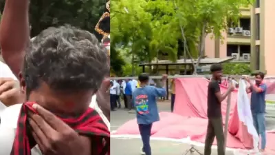 DMK Trails in Tamil Nadu 2026 Polls, Tents Removed as Workers Break Down