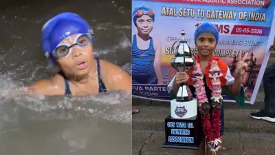 Eight-Year-Old Eva Sanvi Dinesh Parte Completes 17-km Open Sea Swim in Thane
