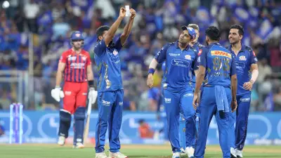 Raghu Sharma Celebrates Maiden IPL Wicket with 'Jai Shree Ram' Note