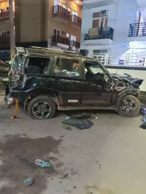 SUV Crash in Greater Noida Kills One, Injures Another; CCTV Captures Incident