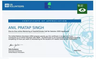UNDP Recognises Basti's Anil Pratap Singh as Global Mentor for Youth4Climate Initiative