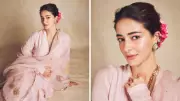 Ananya Panday Stuns in Pastel Pink Anarkali Worth Premium Smartphone Price