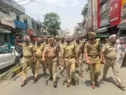 Batala Police Conducts Flag March Ahead of Civic Body Elections