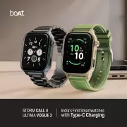 boAt Launches First Type-C Charging Smartwatches in India: Storm Call 4 and Ultima Vogue 2