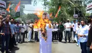 Effigy of Union Minister Burnt in Jalandhar Over NEET Paper Leak