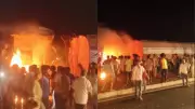 Four killed, 10 injured as bus catches fire after hitting tanker in Gujarat