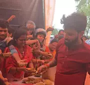 Free Food Distribution Near IT College Draws Large Crowd