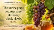 Greek Proverb: Unripe Grape Becomes Sweet Like Honey Slowly