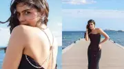 Kalyani Priyadarshan Makes Stunning Cannes Debut in Black and Maroon Gown