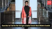 Karan Johar Stuns in Manish Malhotra's Red Coat at Empire State Building