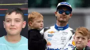 Kyle Larson's son comforts Brexton Busch in emotional moment at Coca-Cola 600