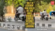 Lucknow man's scooter dog walk goes viral, internet calls it 'Nawabi' style