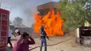 Massive Fire at Akola Tractor Showroom Injures Four Firefighters