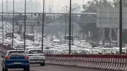 NH-9 Repair Work Causes Major Traffic Jam Near Ghazipur Border