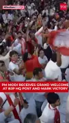 PM Modi Gets Grand Welcome at BJP HQ After Historic Wins in Three States