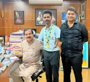Specially Abled Student Creates Portrait with Feet, Enters India Book of Records