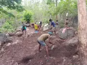 Tribal families build road voluntarily in remote Andhra hamlet to get drinking water