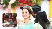 Trisha Krishnan Mobbed at Vijay's CM Swearing-In Ceremony in Chennai