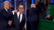 Trump Tosses Colbert into Dumpster in AI Clip, Dances to YMCA