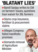 Union Minister Bandi Sanjay Writes Open Letter to Telangana CM on Farmers Issues