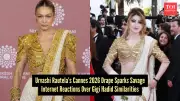 Urvashi Rautela's Cannes 2026 Saree Sparks Gigi Hadid Comparison